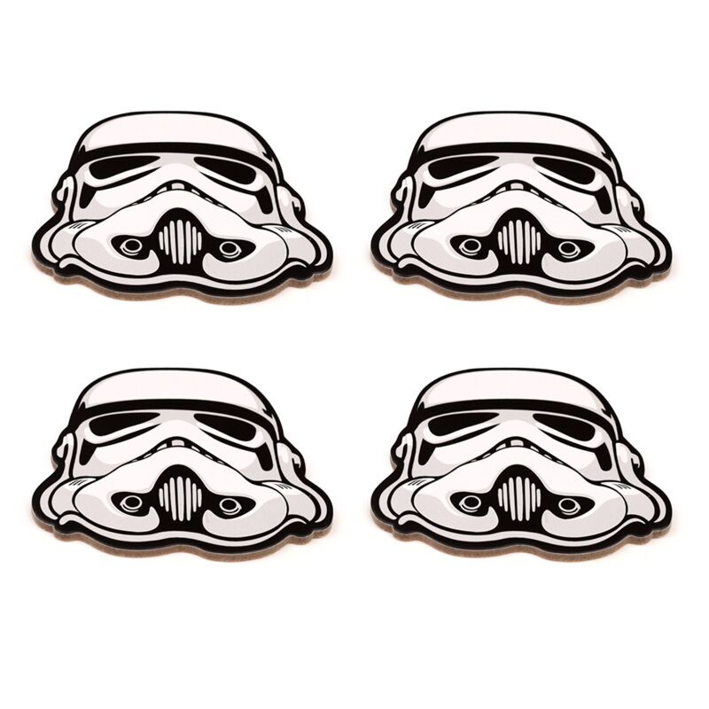Conjunto de 4 bases para copos Star Wars com design de capacete Stormtrooper.