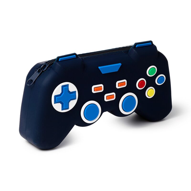 Estojo de silicone com design inspirado num comando de videojogo, perfeito para meninos.