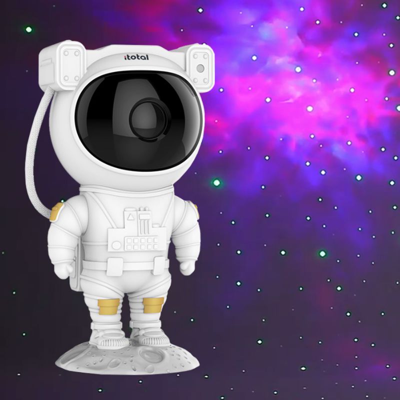 Projetor Astronauta 360° com Luzes Galáxia e Comando