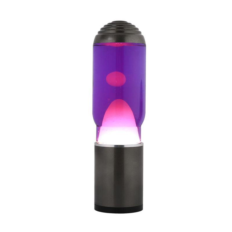 Lâmpada de lava iTotal XL2193 candeeiro púrpura com difusor aromático em funcionamento, bolhas rosa e púrpura com iluminação LED