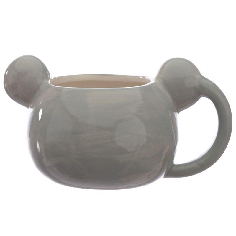 Vista traseira da caneca de koala fofa, com detalhes suaves e cor suave, perfeita para presentes.