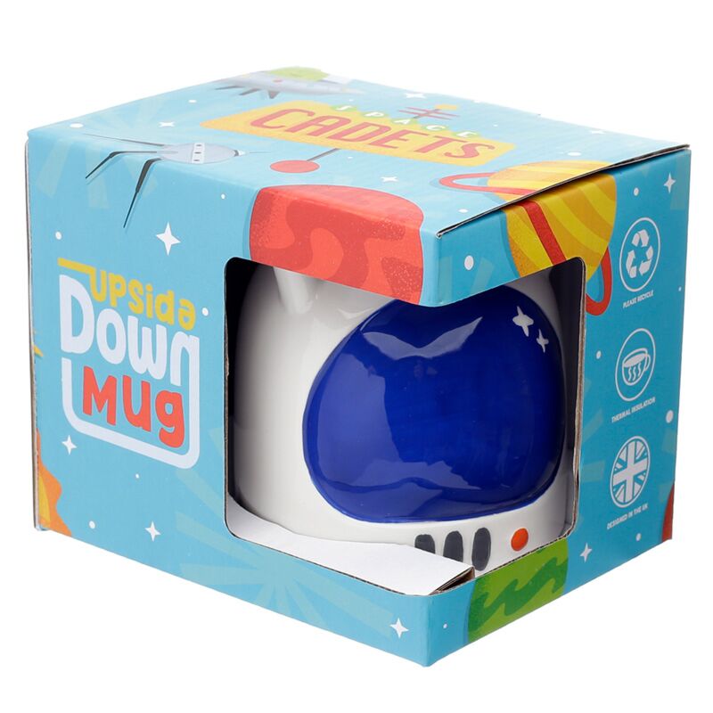 embalagem colorida da caneca astronauta