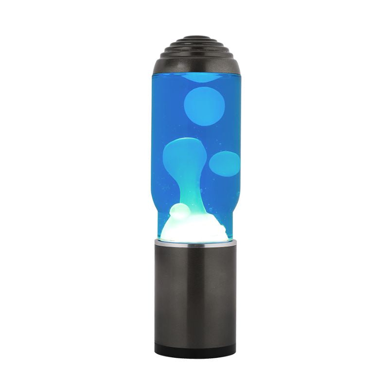 Lâmpada de lava iTotal XL2191 candeeiro azul com difusor aromático em funcionamento, bolhas azuis com iluminação LED