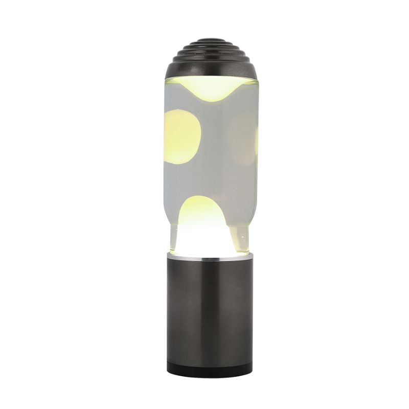 Lâmpada de lava iTotal XL2195 candeeiro branco com difusor aromático em funcionamento, bolhas branco e amarelo com iluminação LED