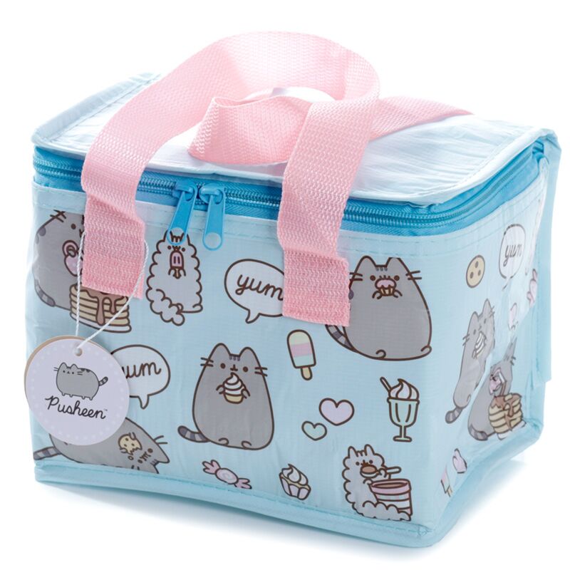 Vista superior da lancheira térmica Pusheen com etiqueta da licença