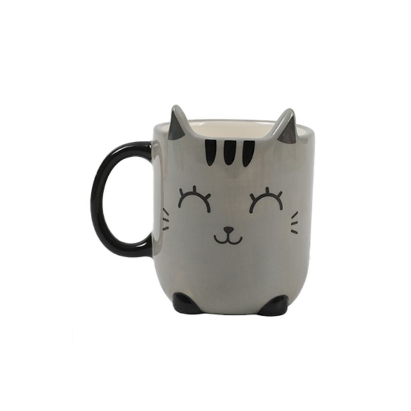 Vela Decorativa e Caneca Gato Cinza iTotal, destacando o design.
