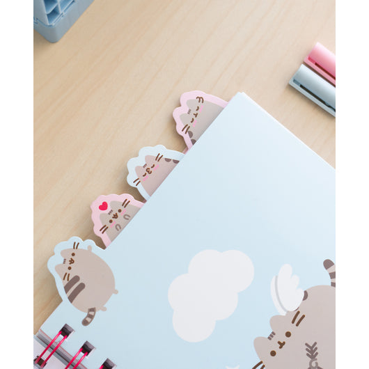 Separadores fofos do caderno Pusheen A5, com designs únicos e personagens adoráveis.