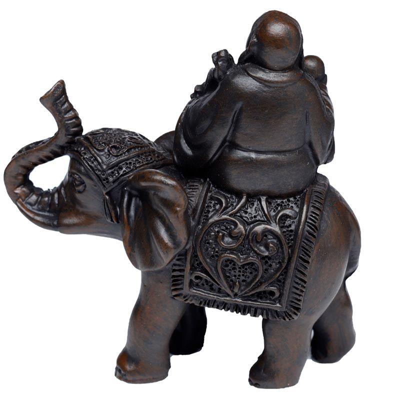 Figura Decorativa - Buda da Sorte Sobre Elefante - Prendas D'Coração