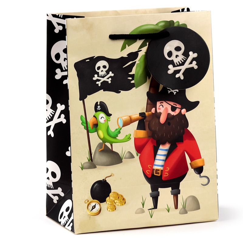 Saco Médio para Presentes - Pirata Jolly Rogers - Prendas D'Coração