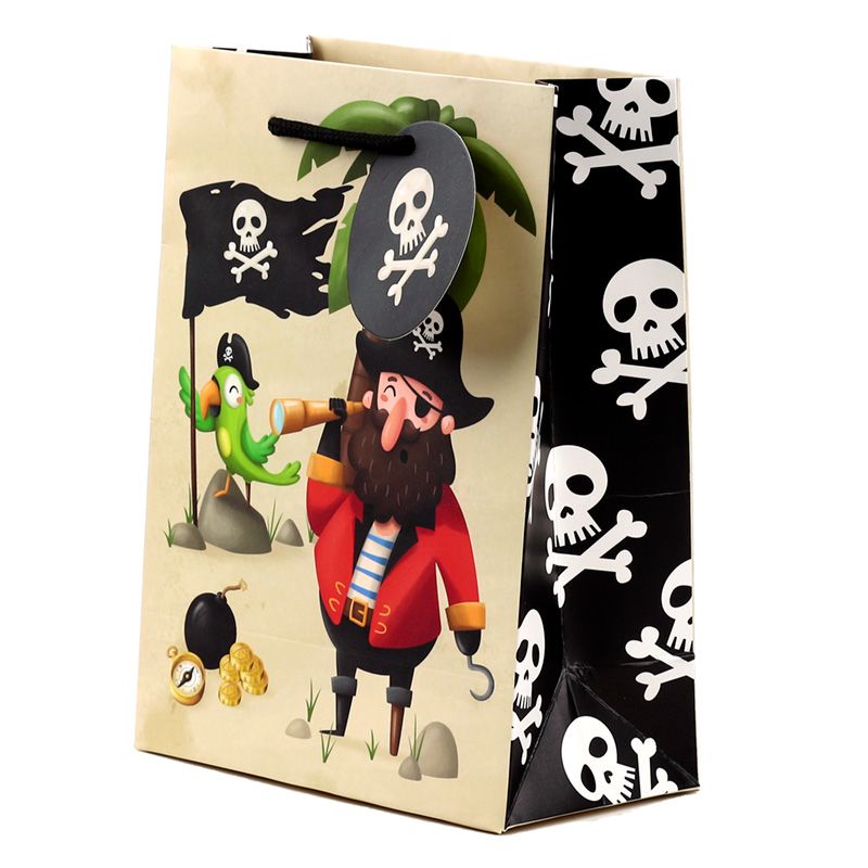 Saco Médio para Presentes - Pirata Jolly Rogers - Prendas D'Coração