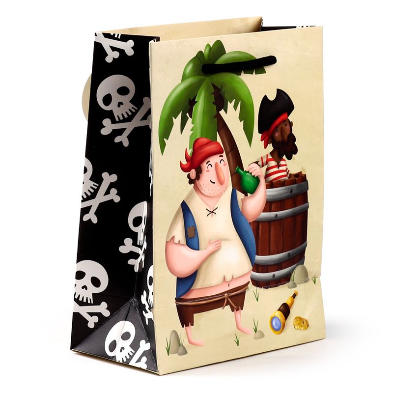 Saco Médio para Presentes - Pirata Jolly Rogers - Prendas D'Coração