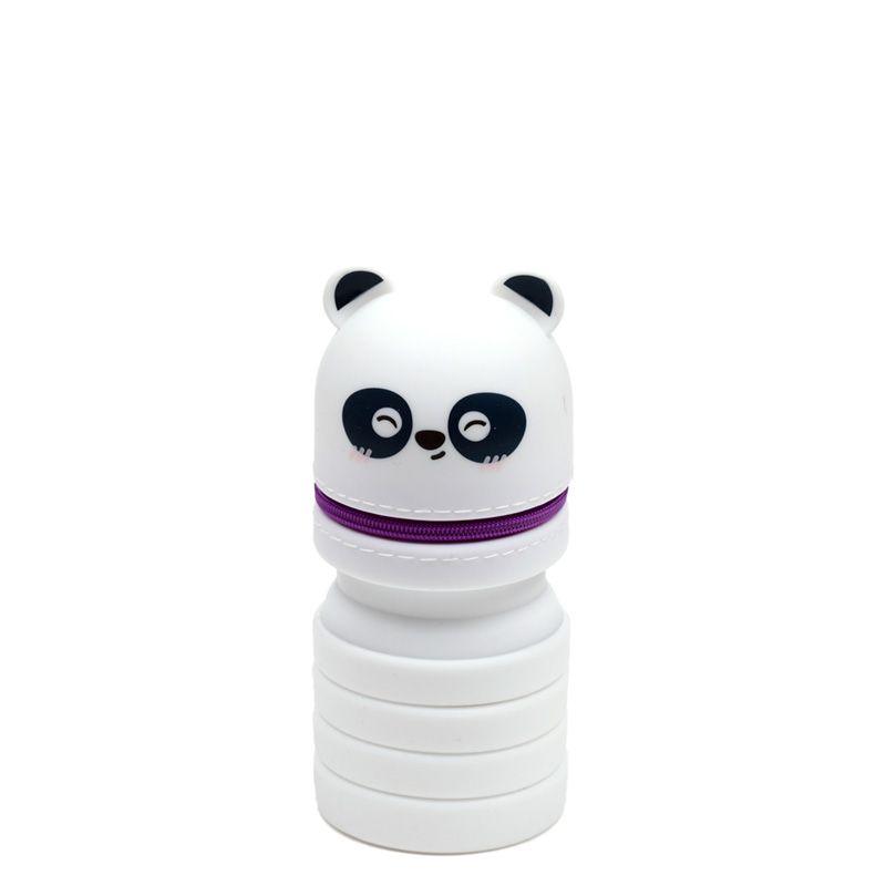 Estojo de silicone panda fechado, design divertido para crianças