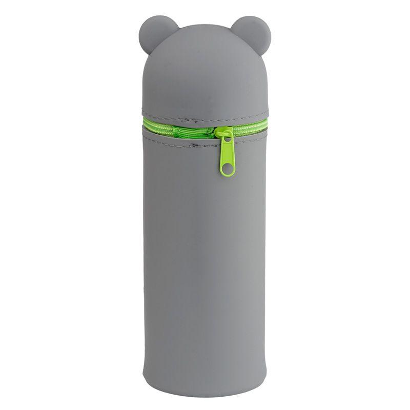 Estojo em silicone com design de koala e zíper verde