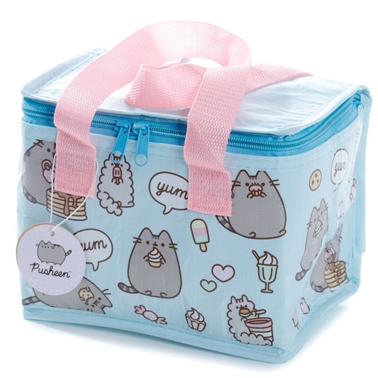 Vista superior da lancheira térmica Pusheen com etiqueta da licença