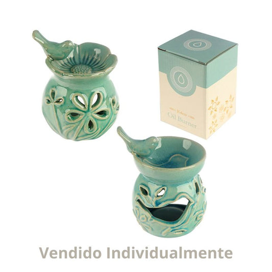 Queimadores de Óleo em Cerâmica - Pássaro e Flor
